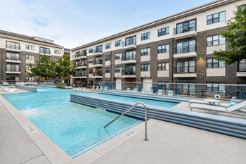 Resort-style three-tier swimming pool